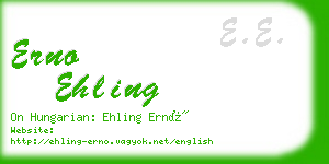 erno ehling business card